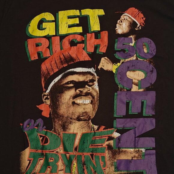 50 Cent Shirt Get Rich Or Die Tryin Find Me Old Navy In Da Club Graphic Rap L - Picture 3 of 7